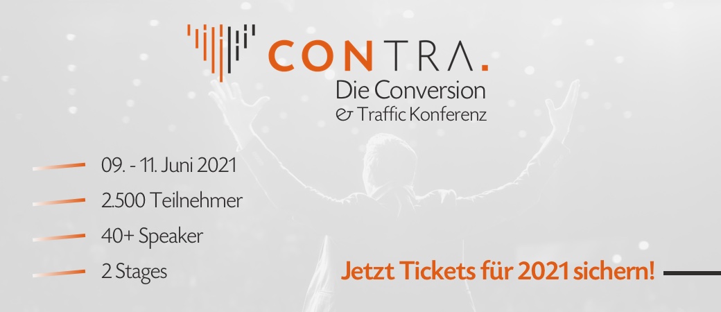 CONTRA 2021 Online-Marketing Event, Traffic & Conversion Konferenz, Messe, Vorträge
